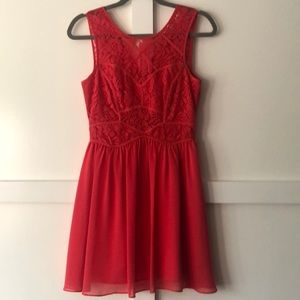 Hot pink/peach undertone lace dress